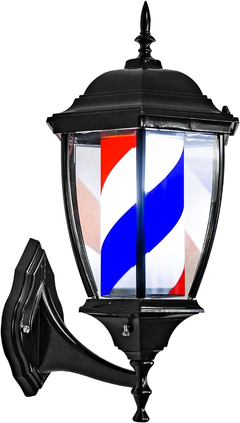 Classic Barber Pole Light LED Rotating Wall-Mounted Sign - Professional Barbershop Equipment at Beauty Republic Equipment Store